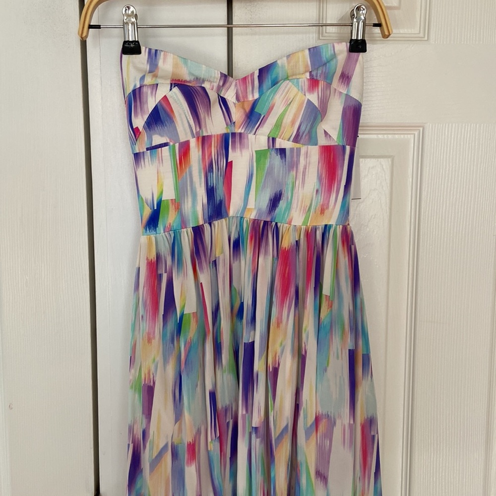 Amanda Uprichard silk strapless maxi dress P (xs)